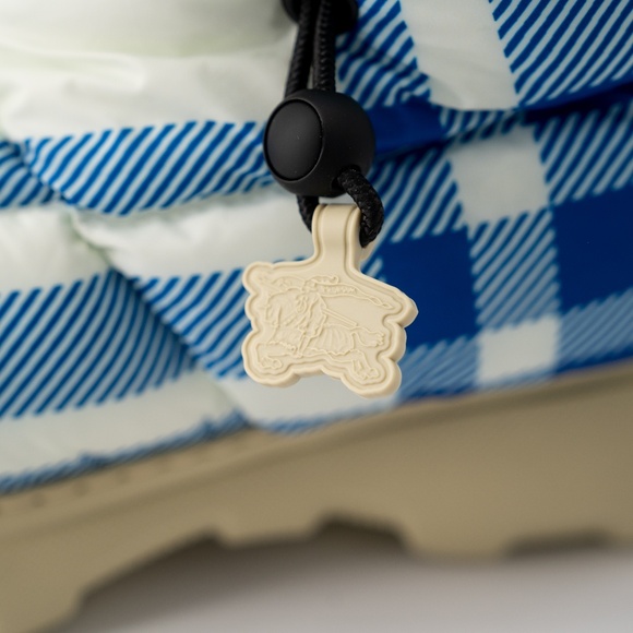 size 42eu 9us Burberry Pillow Boots Hunter Blue White Check Padded Drawstring - Picture 9 of 14